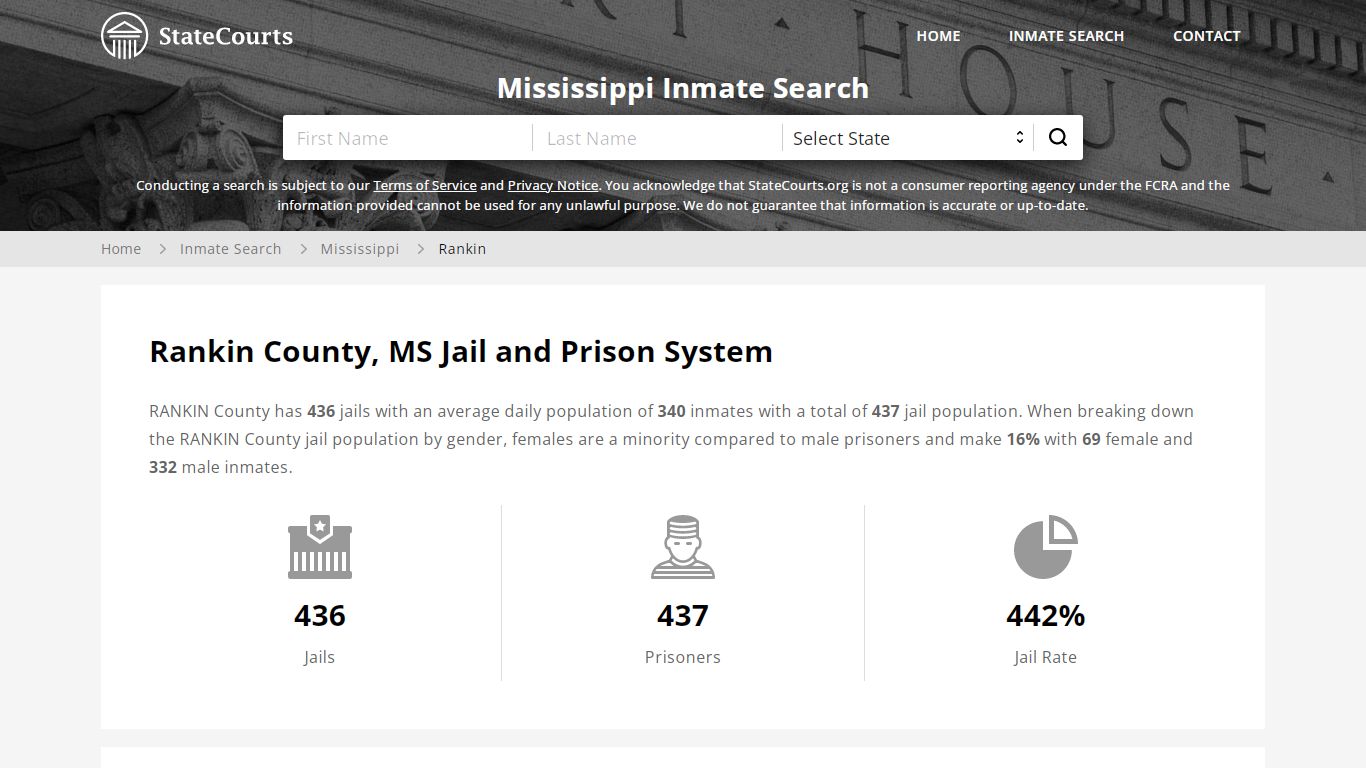 Rankin County, MS Inmate Search - StateCourts